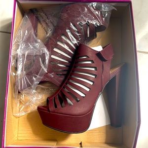 Wine colored platform heels